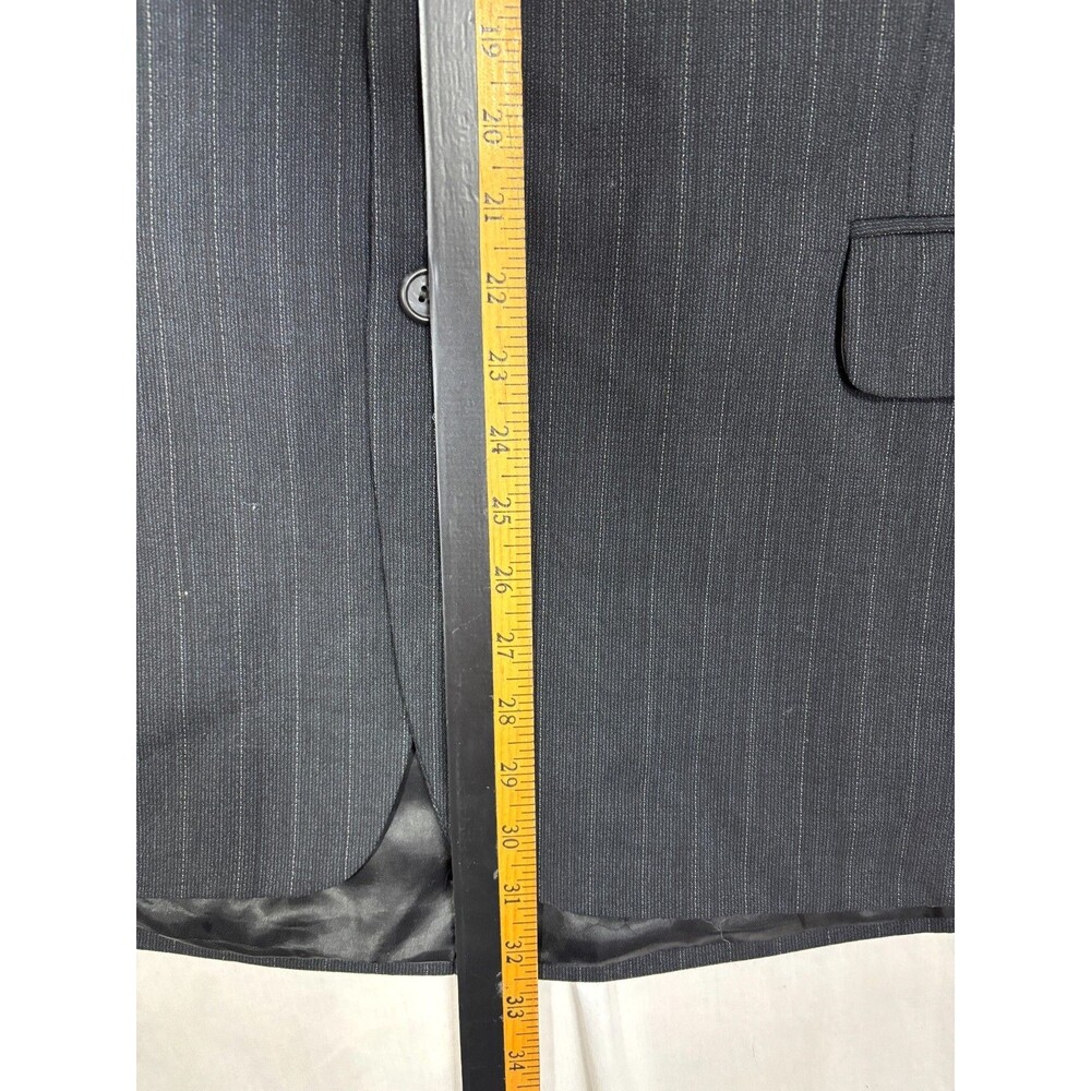 Vintage Roberto Villini Grey Wool Pinstripe Blazer 48R 3 Button Made in Italy - Picture 8 of 8